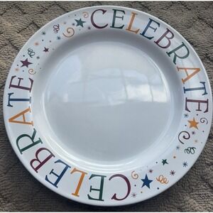 Pampered Chef Celebrate Plate White Happy Birthday Special Occasion